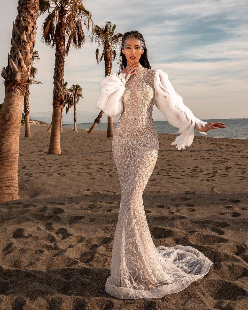 white dress long sleeve